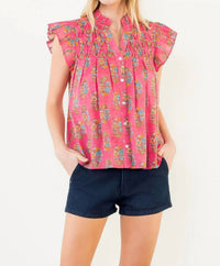 Thml - Flutter Sleeve Floral Top