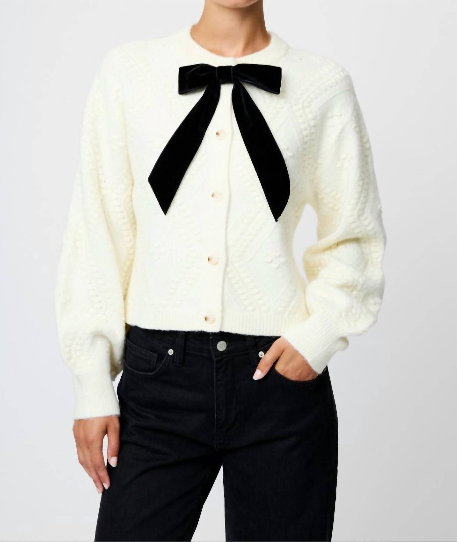 French Connection - Kitty Bow Cardigan Sweater