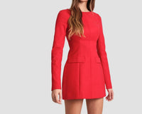 Sky To Moon - Boat Neck Long Sleeve Slim Fit-In Mini Dress