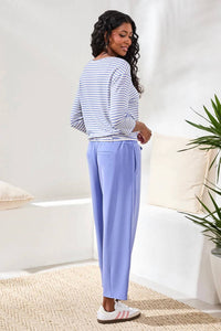 Tribal - 3/4 Sleeve Boatneck Twist Front Top
