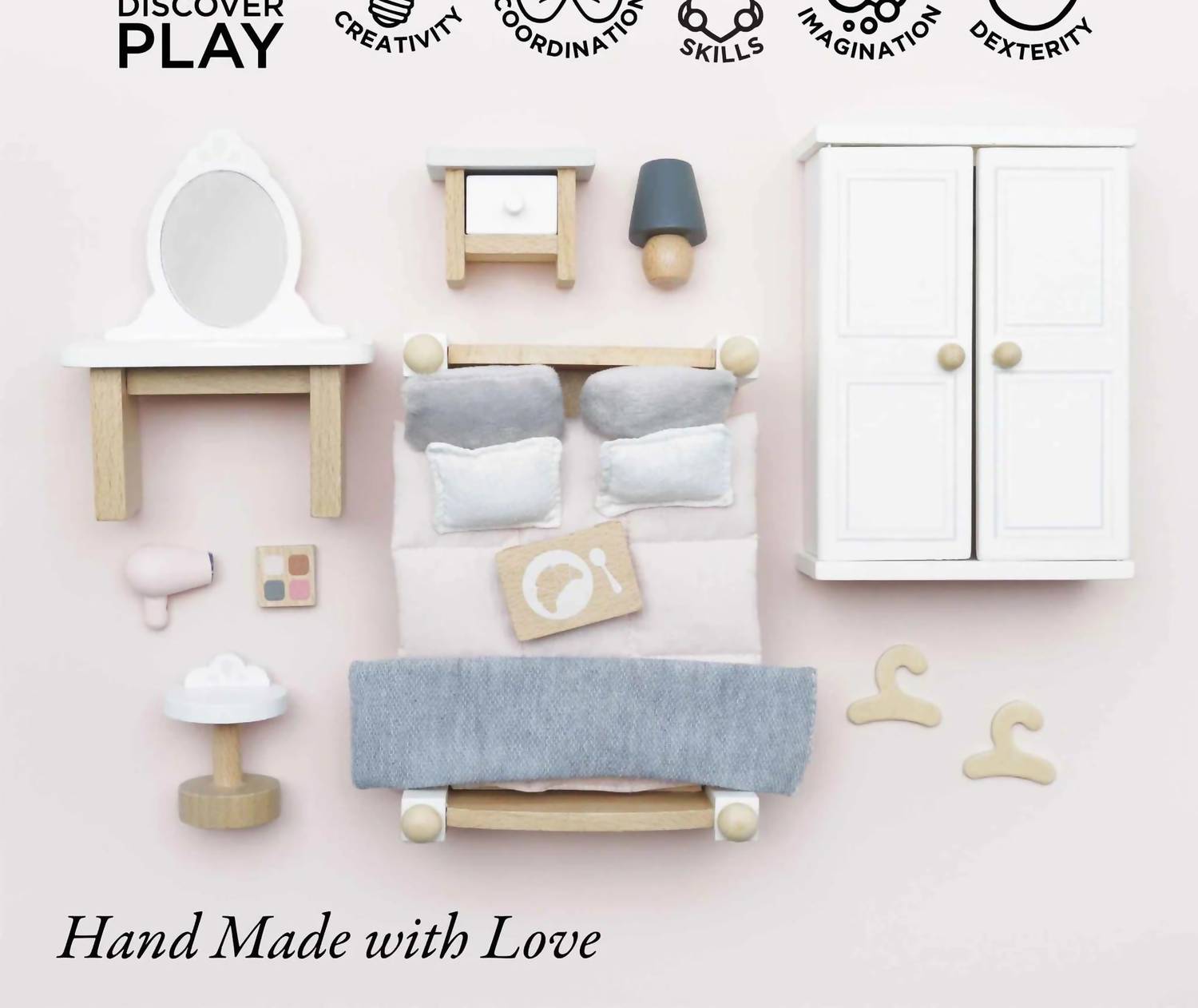 Le Toy Van - Kid's Wooden Dollhouse Bedroom Set