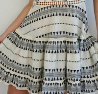 NIBI MTK Shayna Woven Mini Dress in black cream - women's dress - alternate view