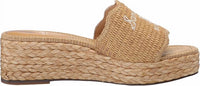 Sam Edelman - Women's Camila Raffia Squared Open Toe Slip On Wedge Heeled Sandals