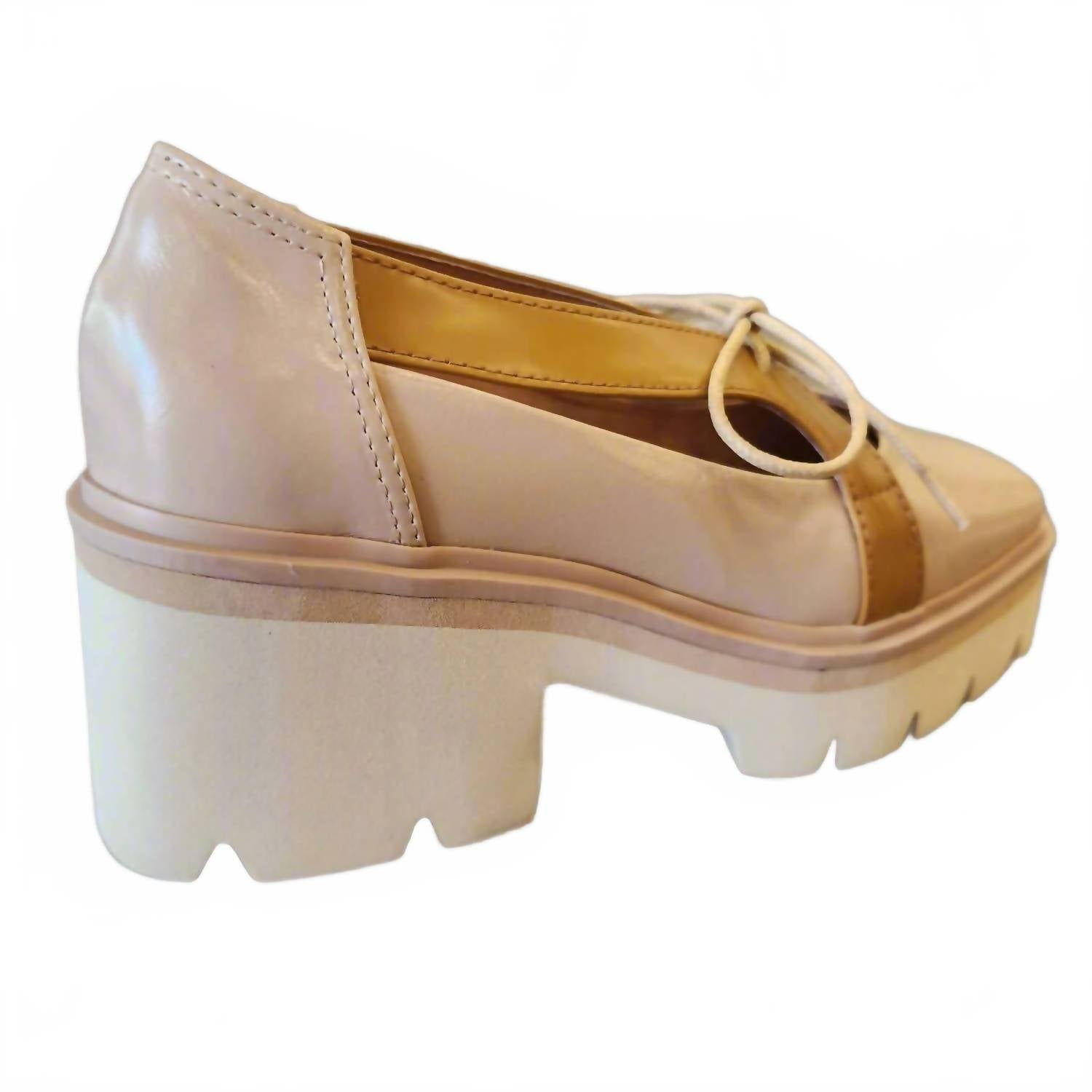 ALL BLACK Women's Little Bow Lugg Heeled Pump in beige - women's heels - detail view