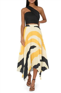 Milly - Irene Zebra Pleated Midi Skirt