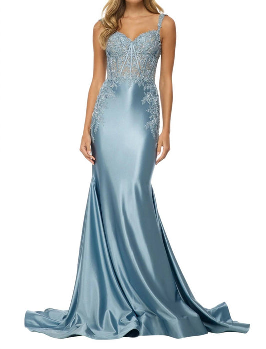 Sherri Hill - Sleeveless Fitted Lace Corset Prom Dress