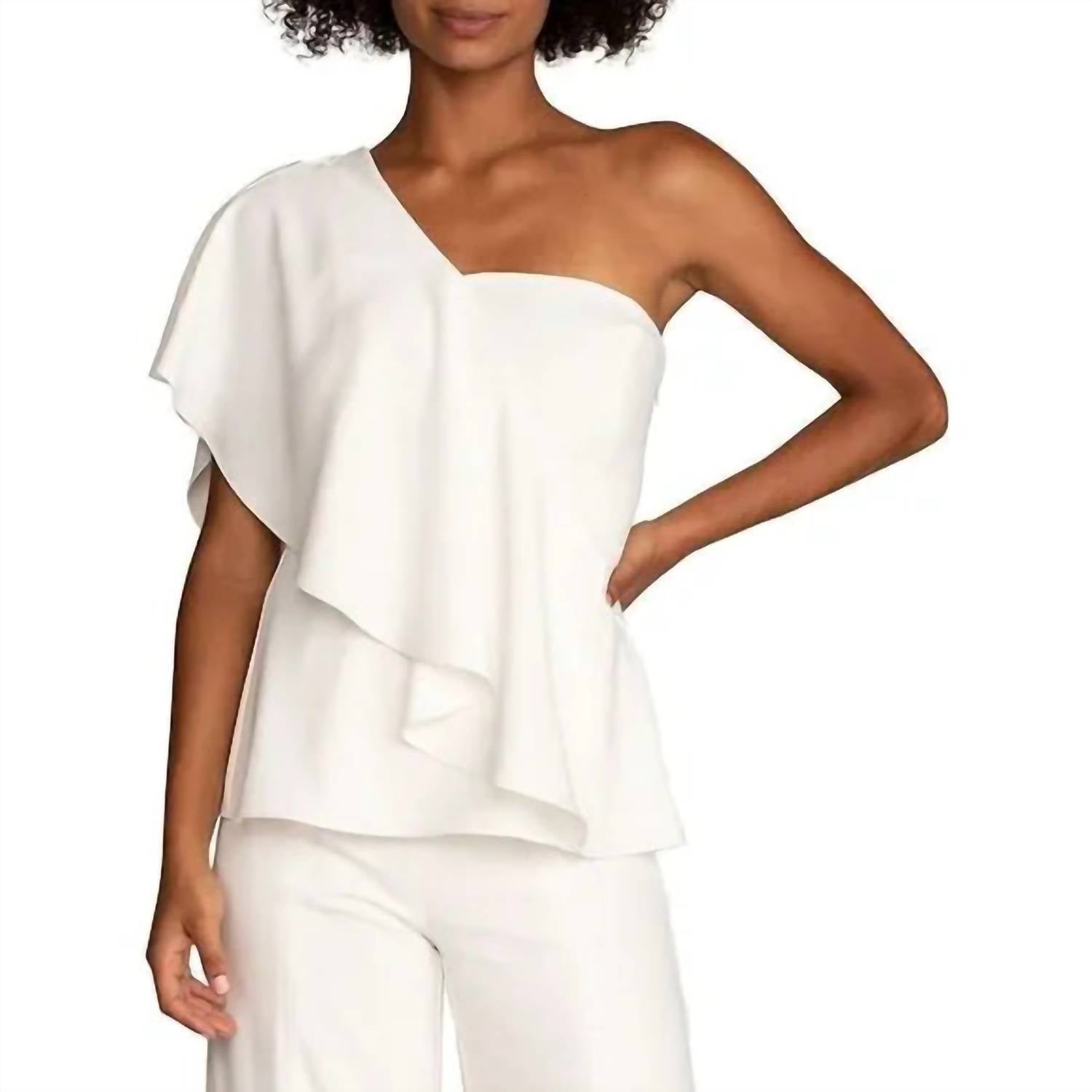 Trina Turk - Glamorous One-shoulder Flounce Top