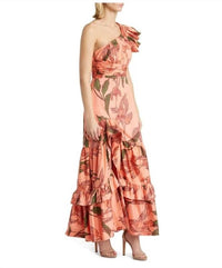 hutch Pria One Shoulder Maxi Dress in floral - women's dress - detail view