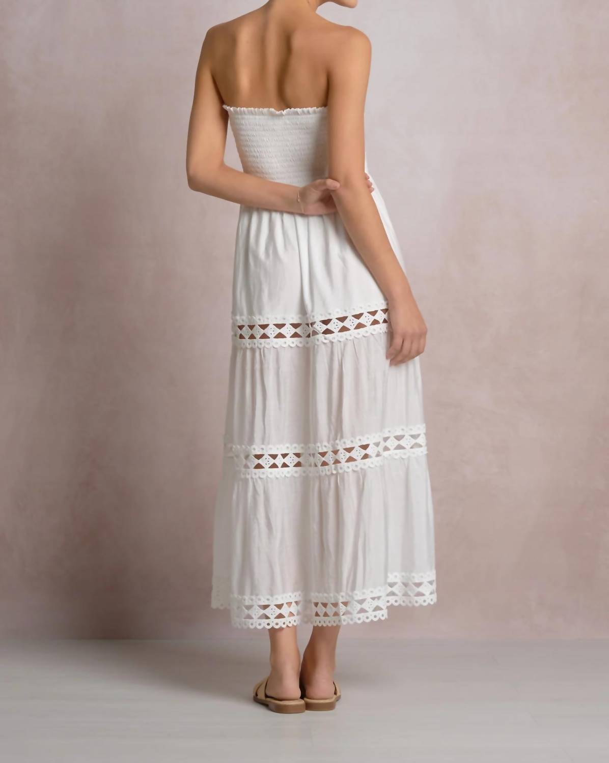 Elan - Turks Strapless Maxi Dress with Crochet Detail