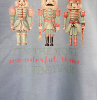 GILDAN Women's Most Wonderful Time Of The Year Crewneck Tee in blue - women's top - detail view