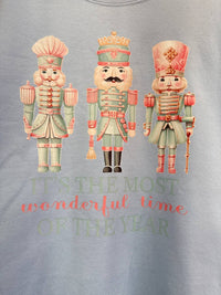 GILDAN Women's Most Wonderful Time Of The Year Crewneck Tee in blue - women's top - alternate view