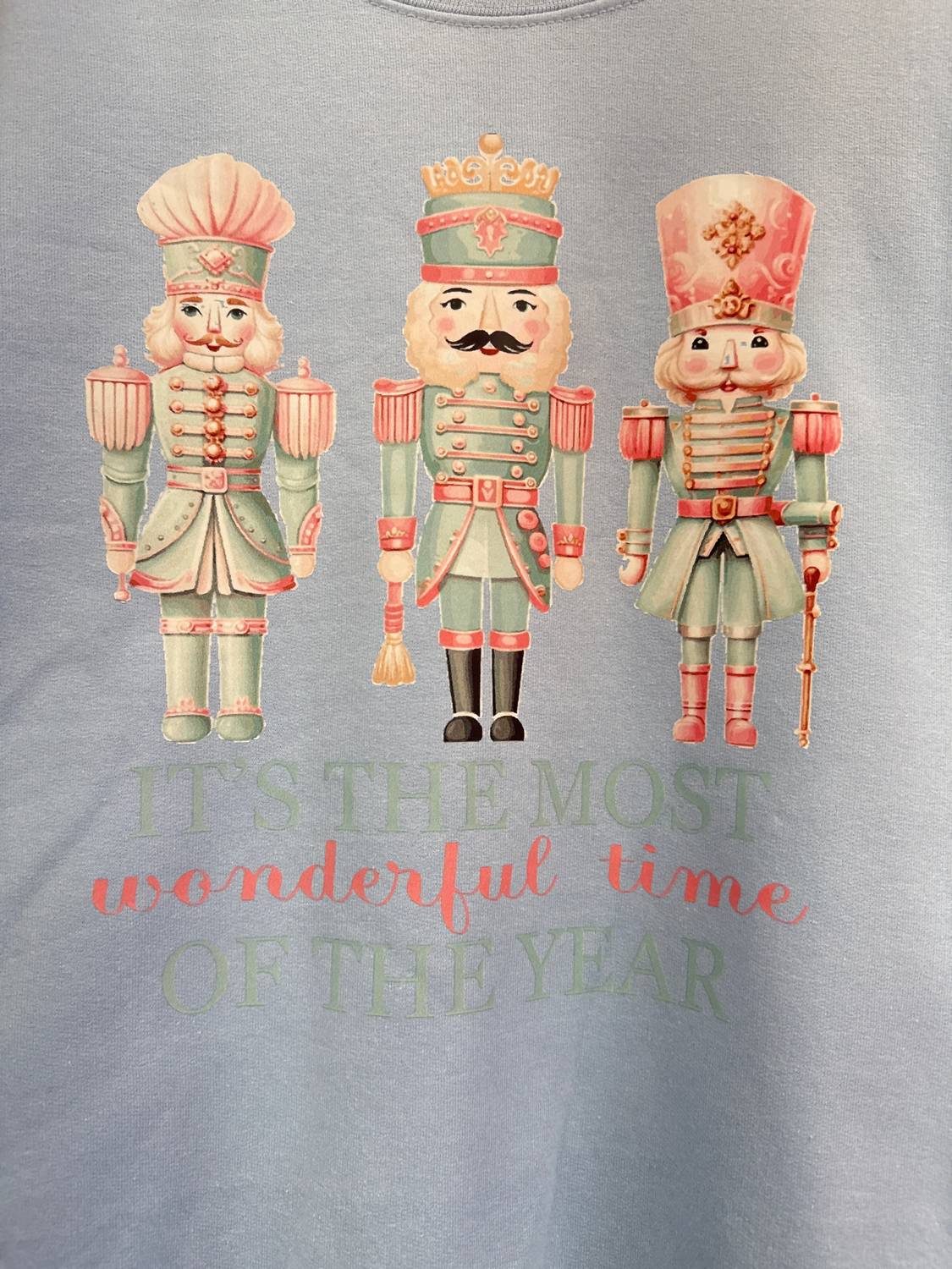 GILDAN Women's Most Wonderful Time Of The Year Crewneck Tee in blue - women's top - alternate view