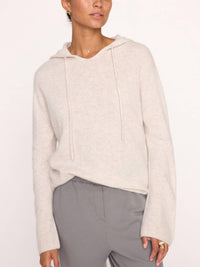 Brochu Walker Cashmere Seamless Hoodie in mist melange - women's top