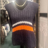 Milio Milano - Women's Striped V-neck Knit Sweater Vest