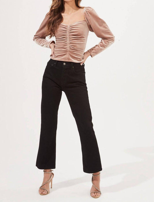 VANYA VELVET RUCHED TOP