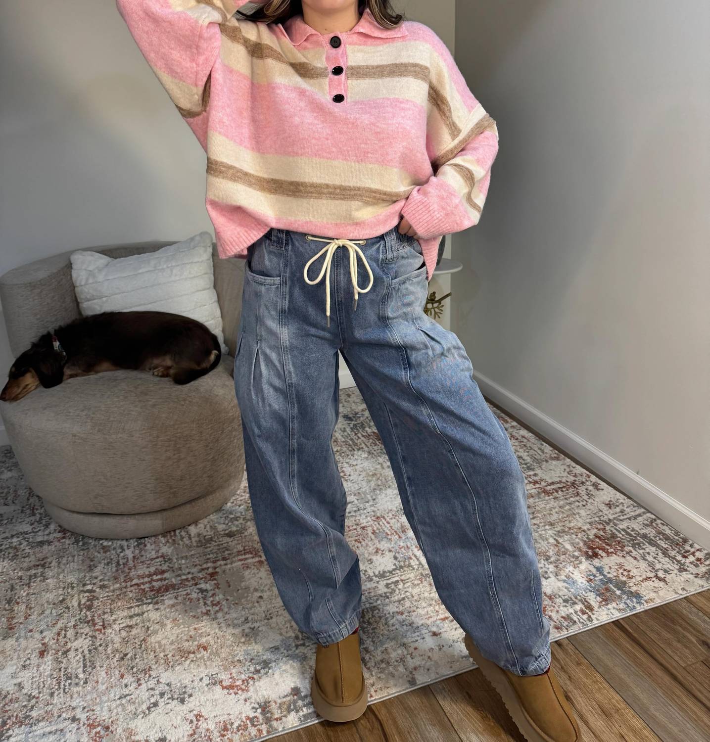 &Merci - Sutton Striped Rugby Sweater