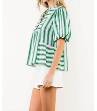 Thml - Stripes Puff Sleeves Blouse