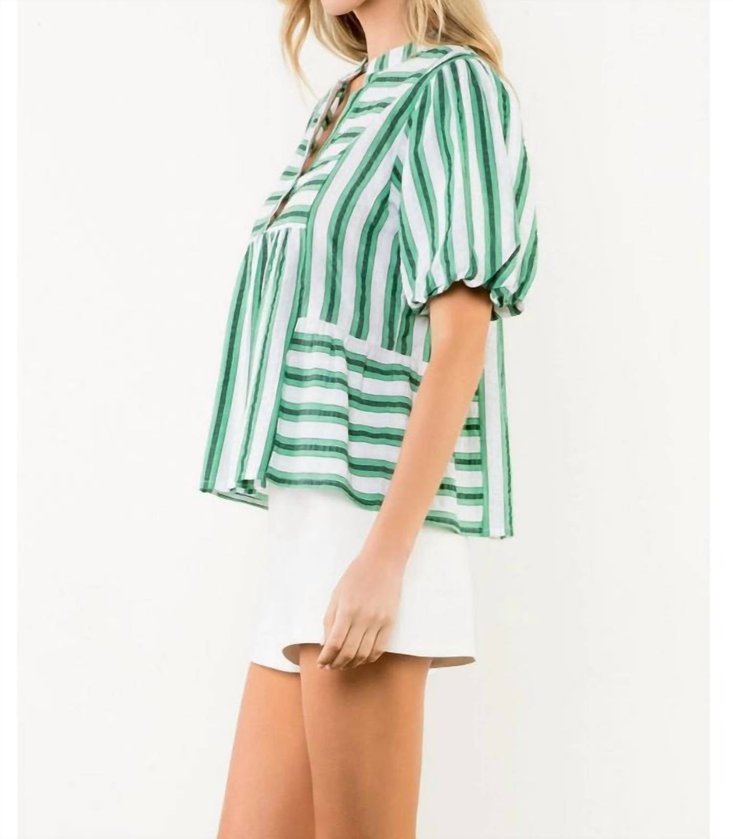 Thml - Stripes Puff Sleeves Blouse