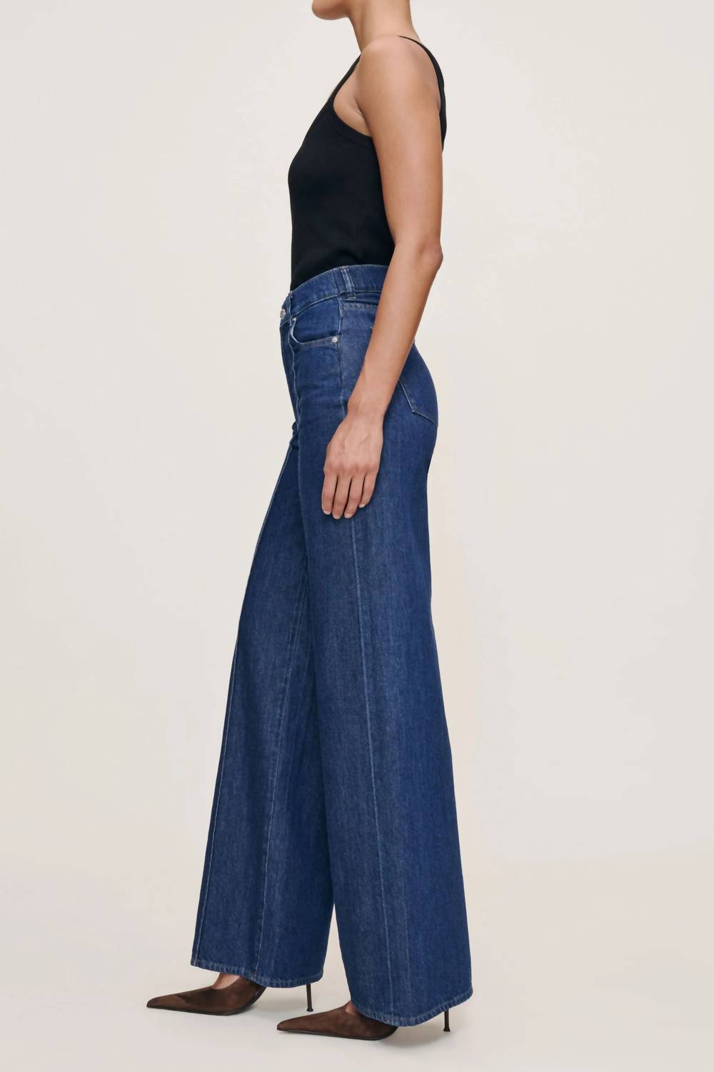 DL1961 - Women's Hepburn Wide Leg Jeans in inkwell - women's jeans - detail view