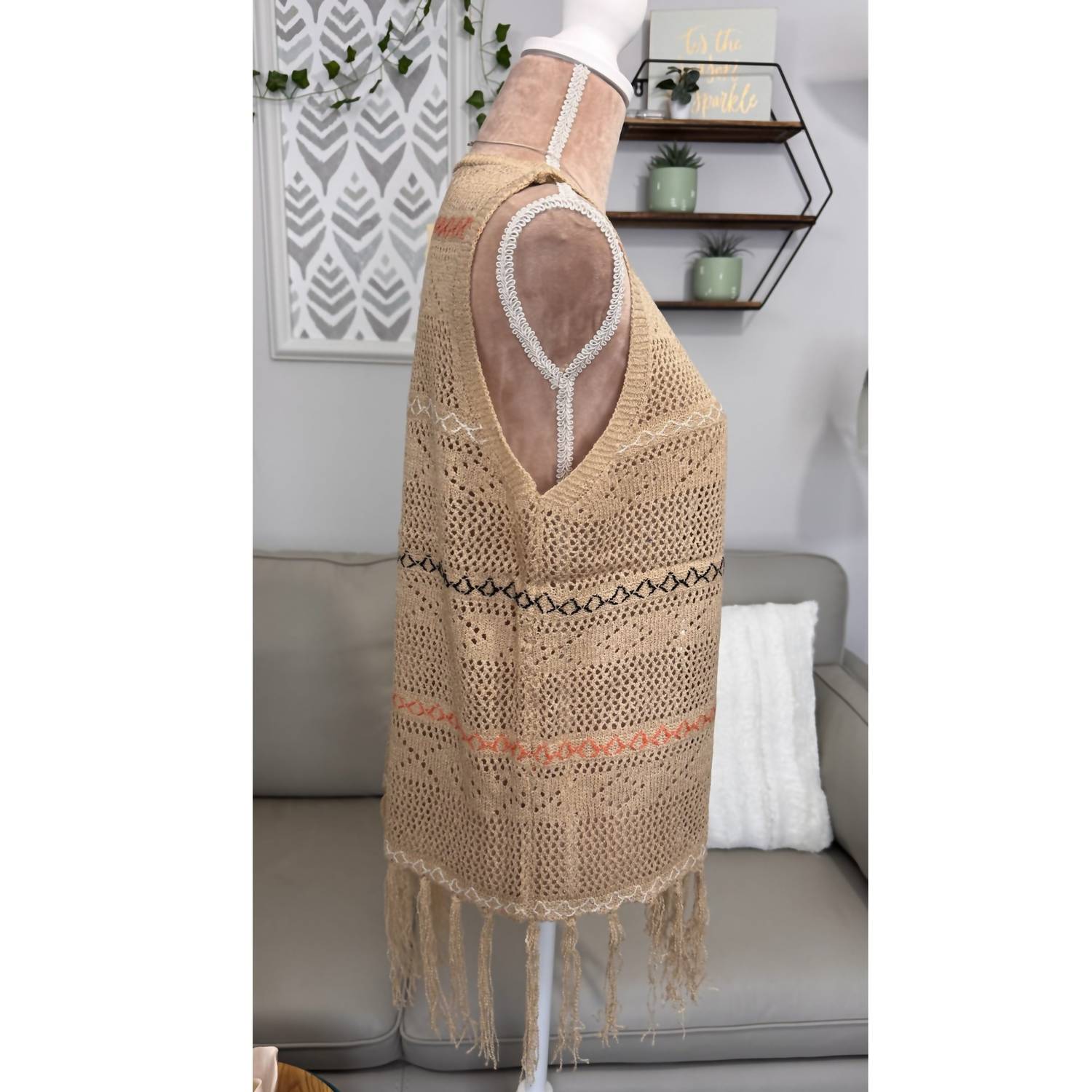 And The Why - Boho Crochet Fringe Vest