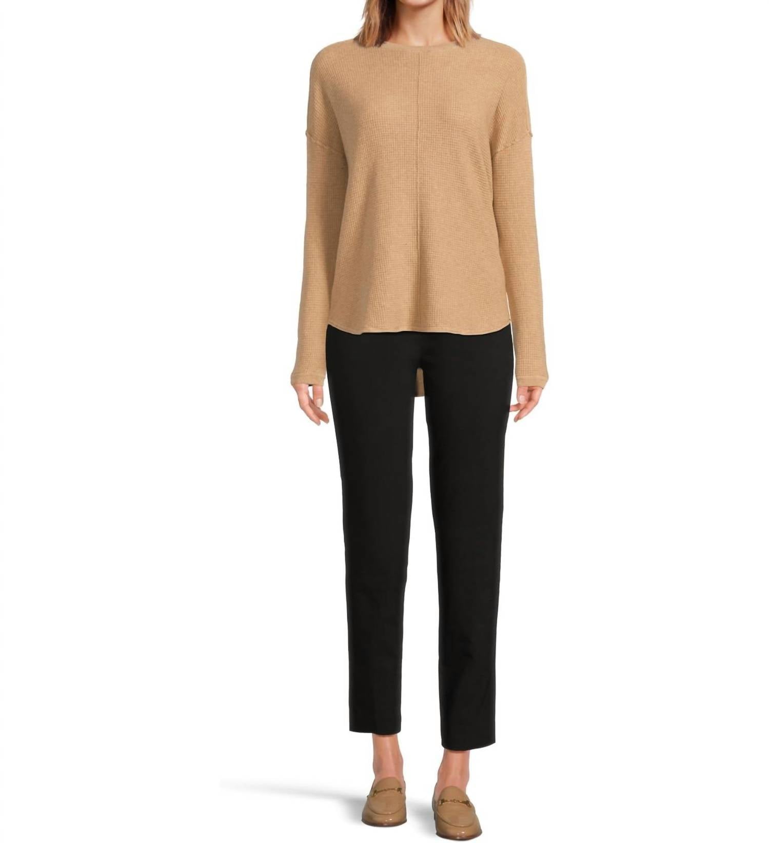 Elliott Lauren - Waffle Stitch Drop Shoulder Sweater