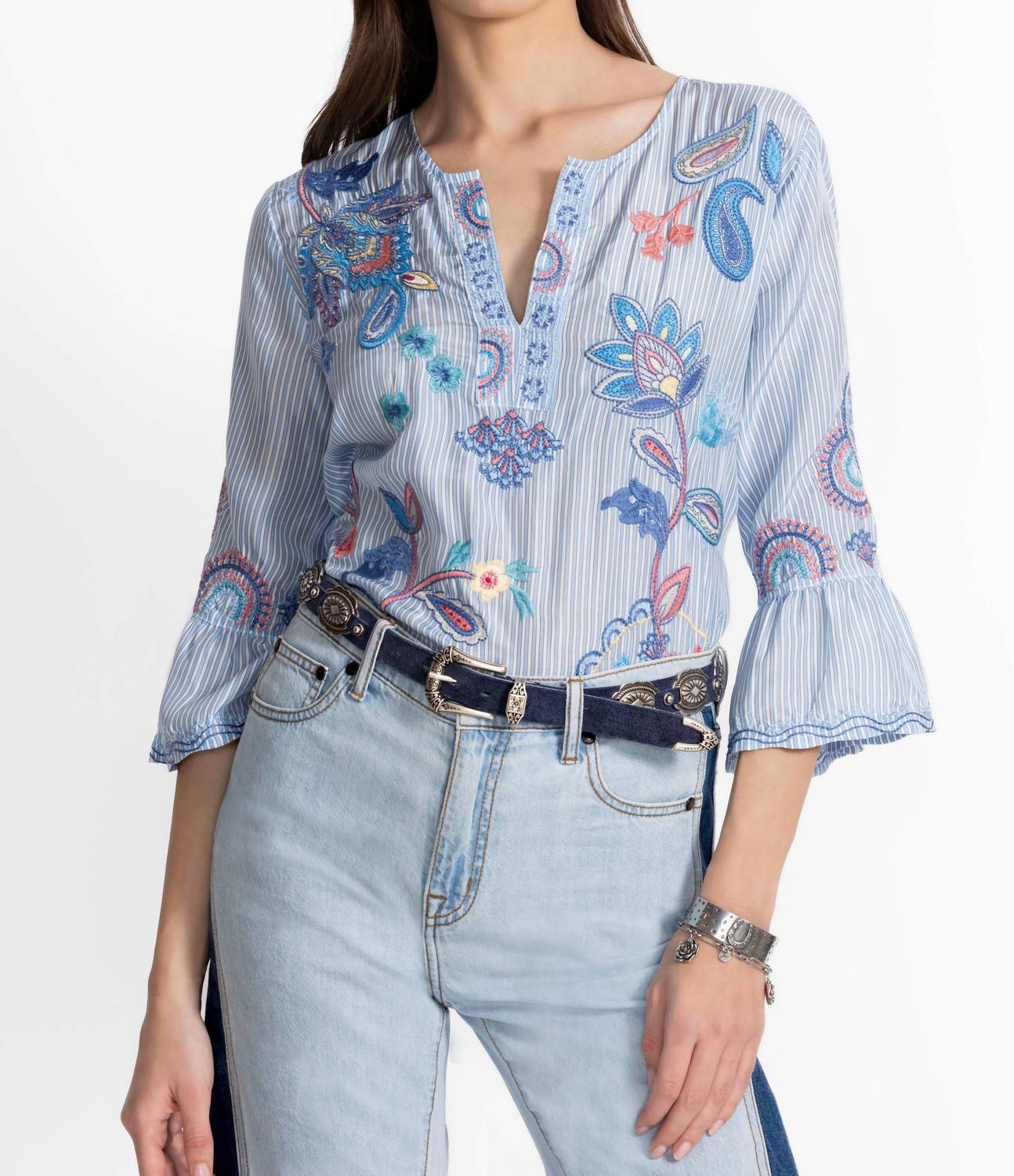 Johnny Was - NEILLY RUFFLE SLEEVE BLOUSE