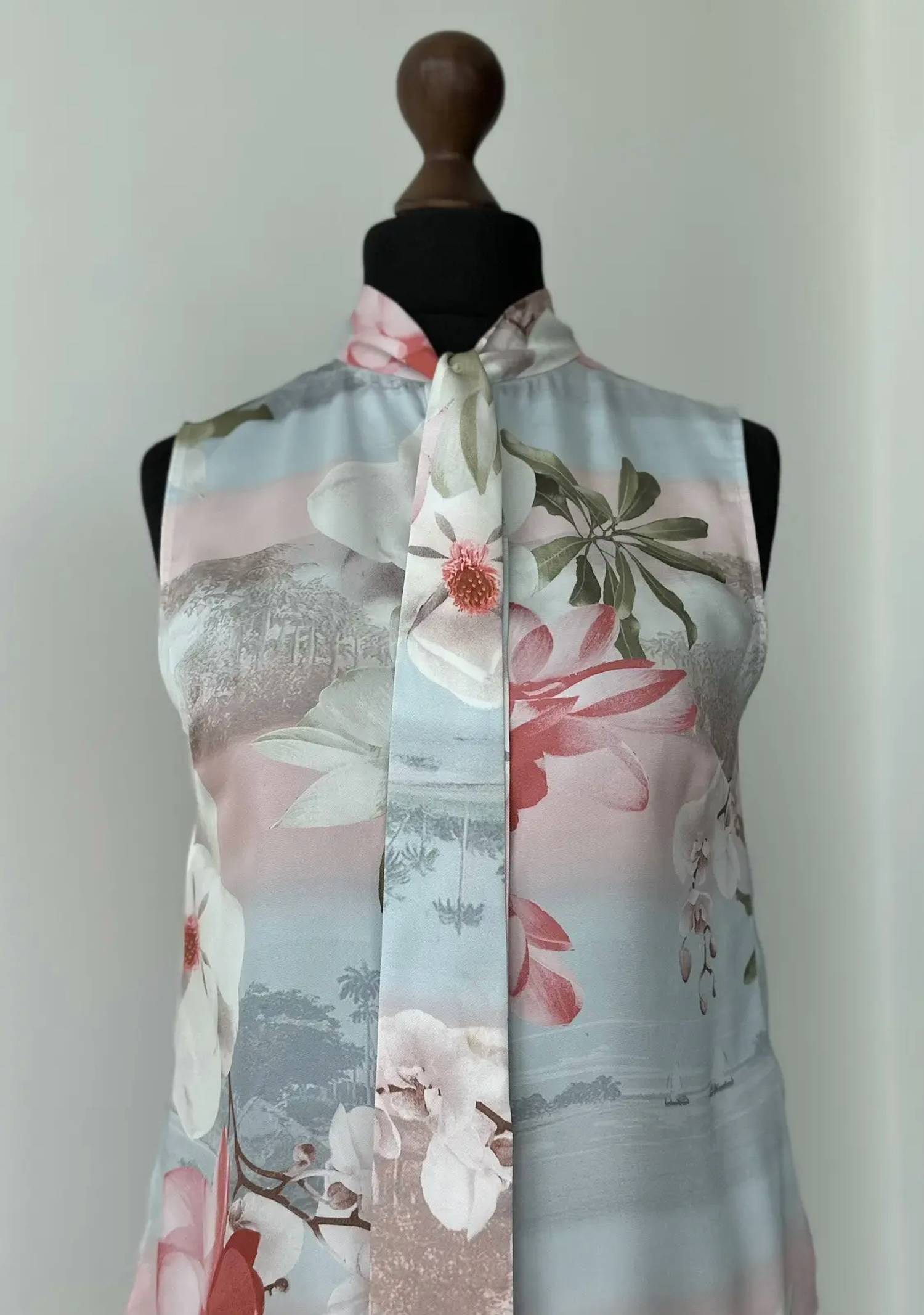 Ted Baker - Mint choc chip tie neck blouse