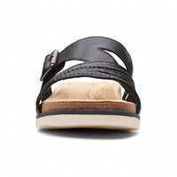 Clarks Women's Brynn Hope Flat Sandal in black leather - women's sandal - view 5