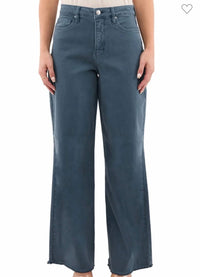 Rfm Denim - Chloe High Rise Frayed Wide Leg Pants