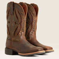 ARIAT Women's Hybrid Rancher Venttek 360 Western Boots in distressed tan truffle - women's shoe - detail view