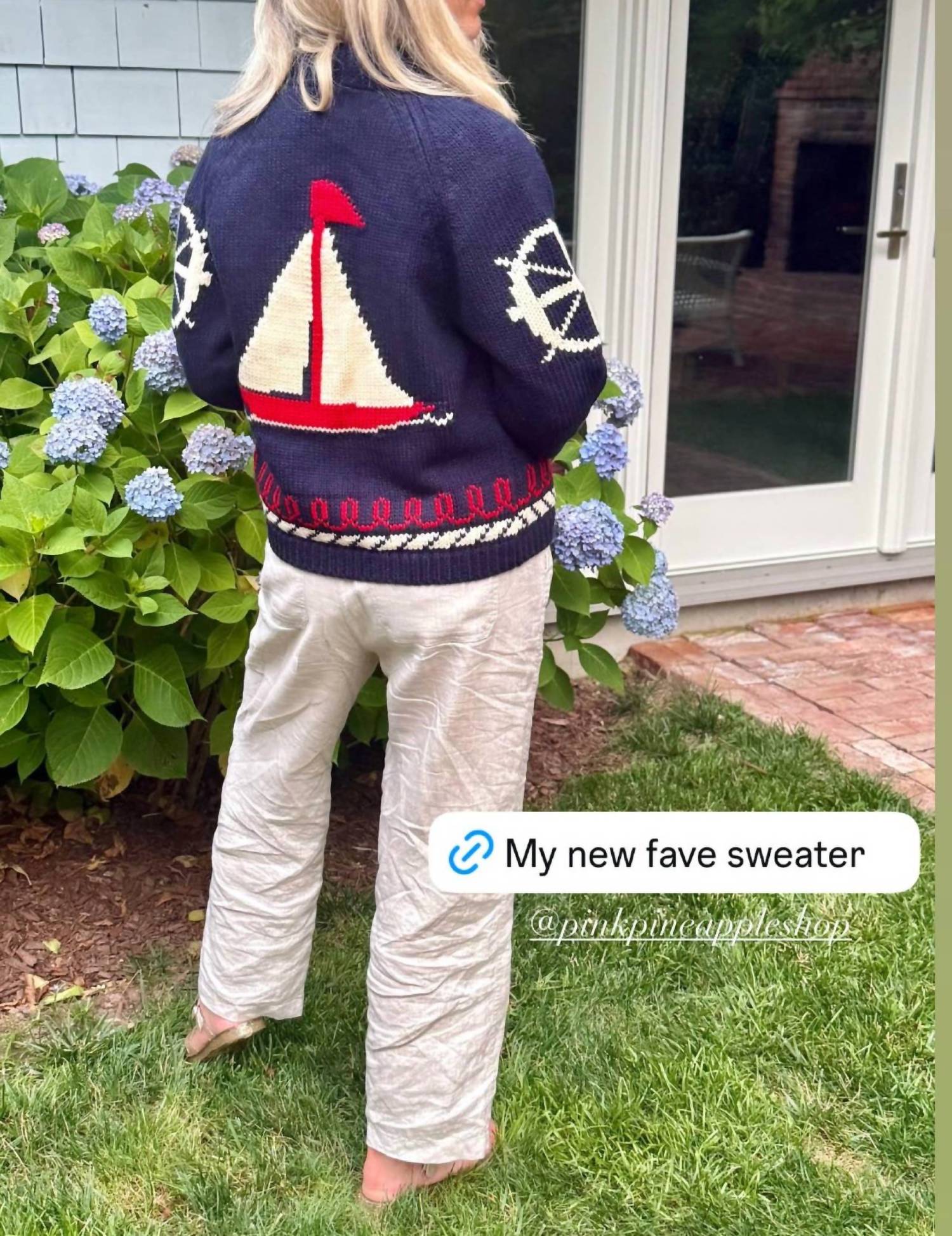 Pink Pineapple - Coastal Varsity Long Sleeve Cardigan
