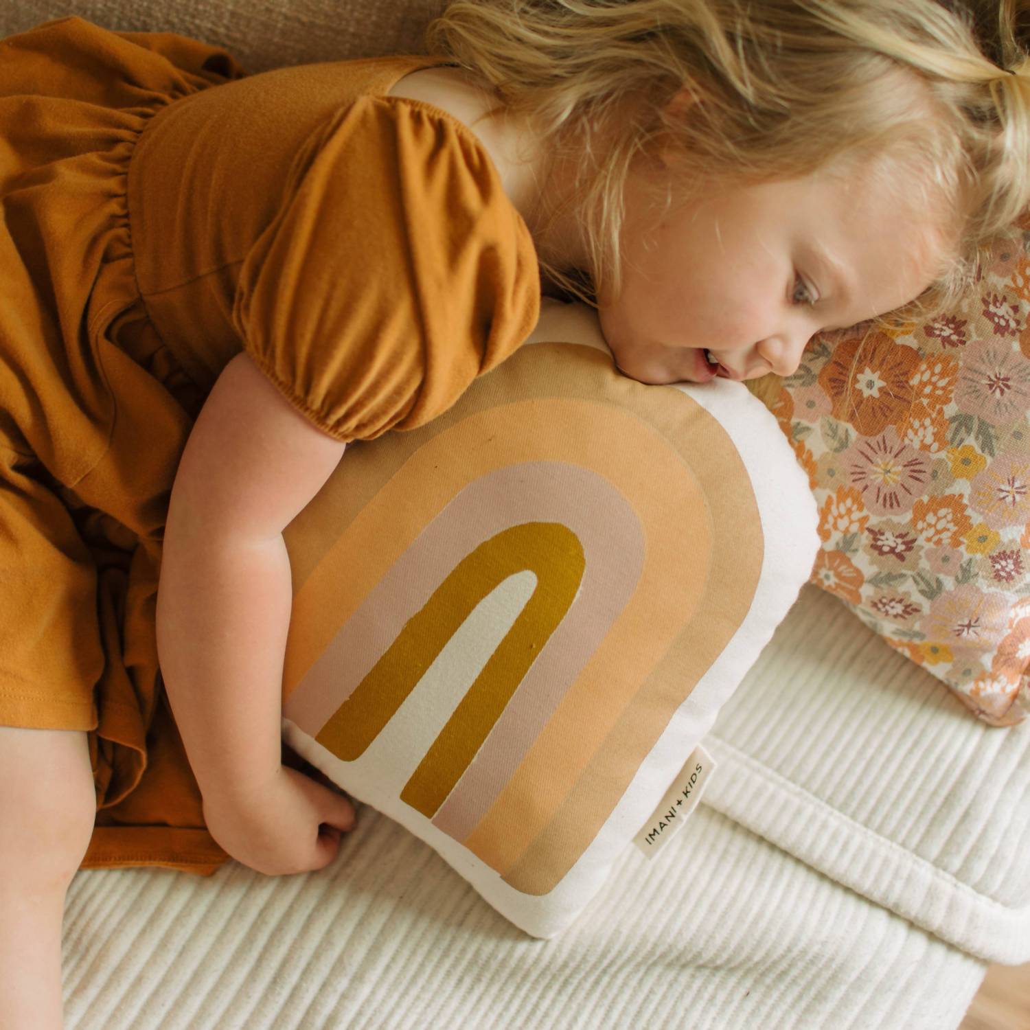 IMANI COLLECTIVE Lucky Rainbow Canvas Pillow in beige - item - view 4