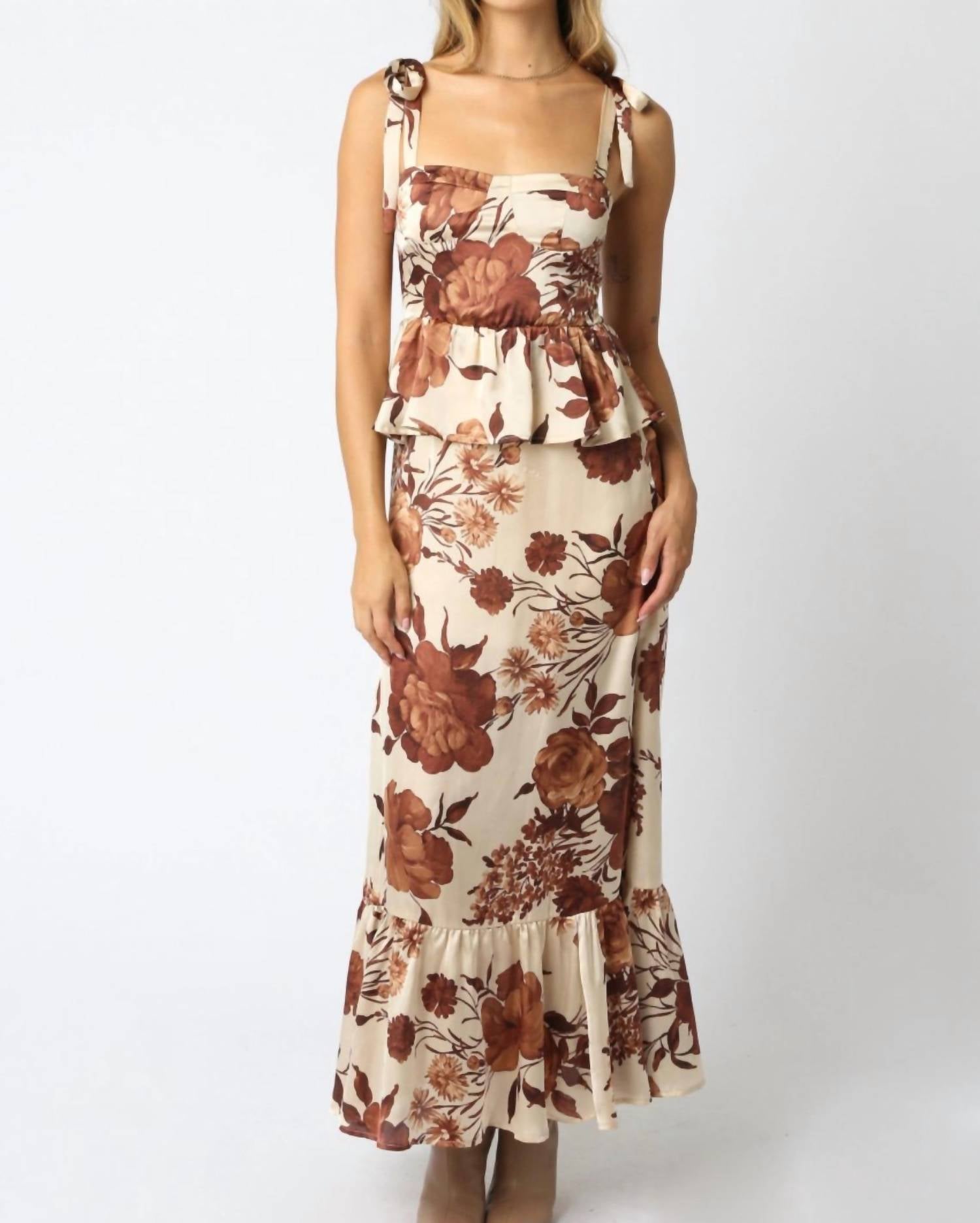 Olivaceous - GRACIE RUFFLED DRESS