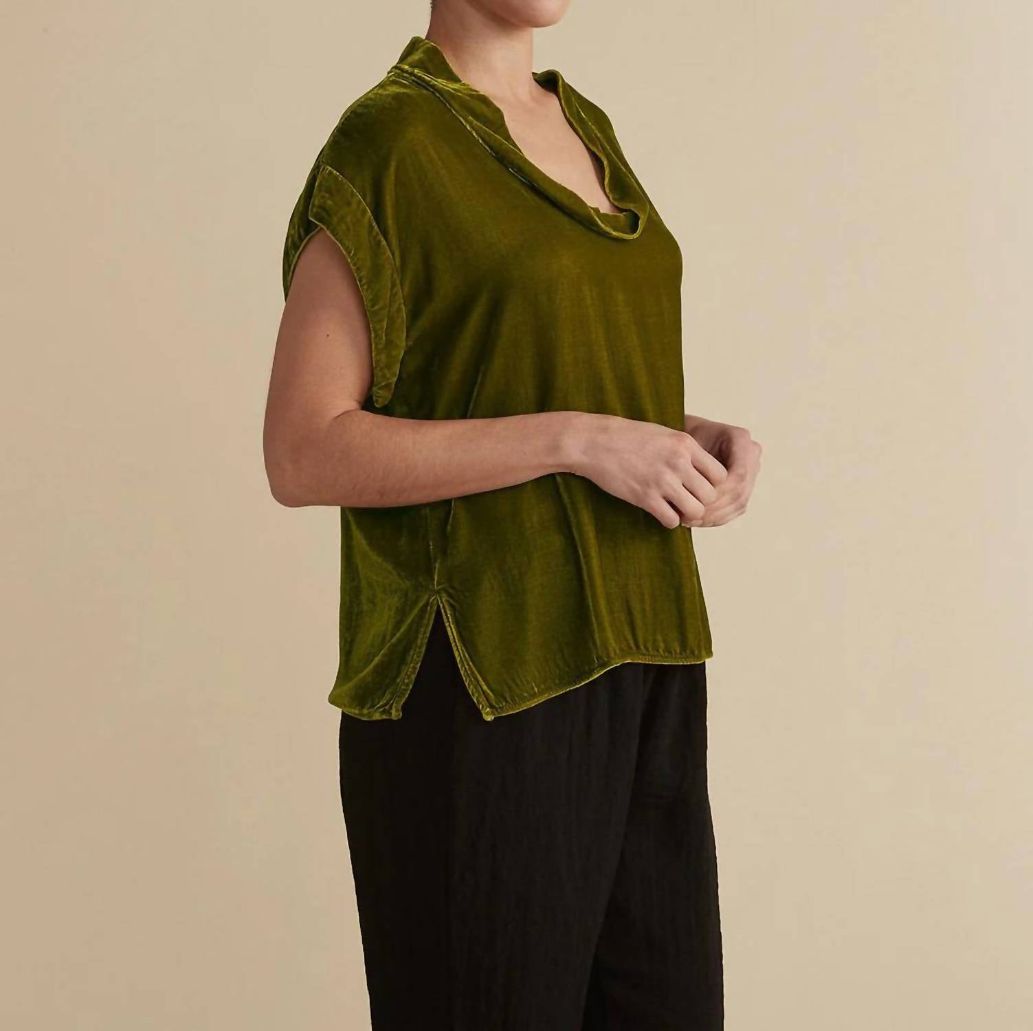 Cut Loose - Velvet Cowl Top