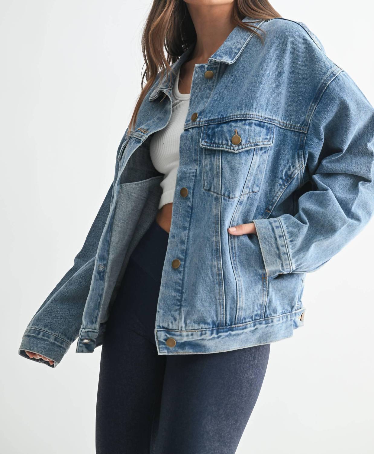 Mono B - Boxy-cut Denim Jacket