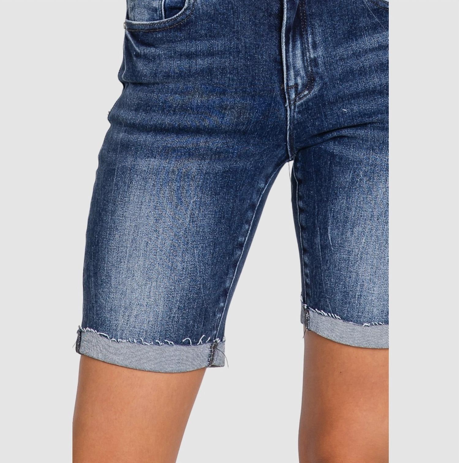 Petra153 - High Rise Bermuda Cuffed Hem Short