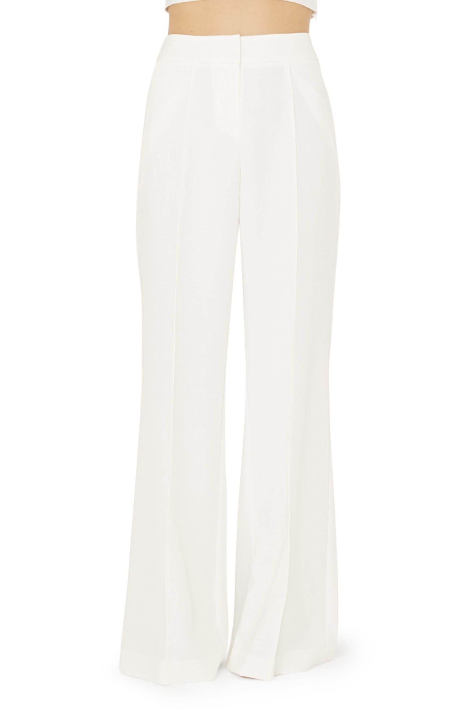 MILLY Nash Cady Pants in ecru - women's pants - detail view