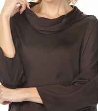 Joseph Ribkoff - Cowl Neck Satin Boxy Tunic Top