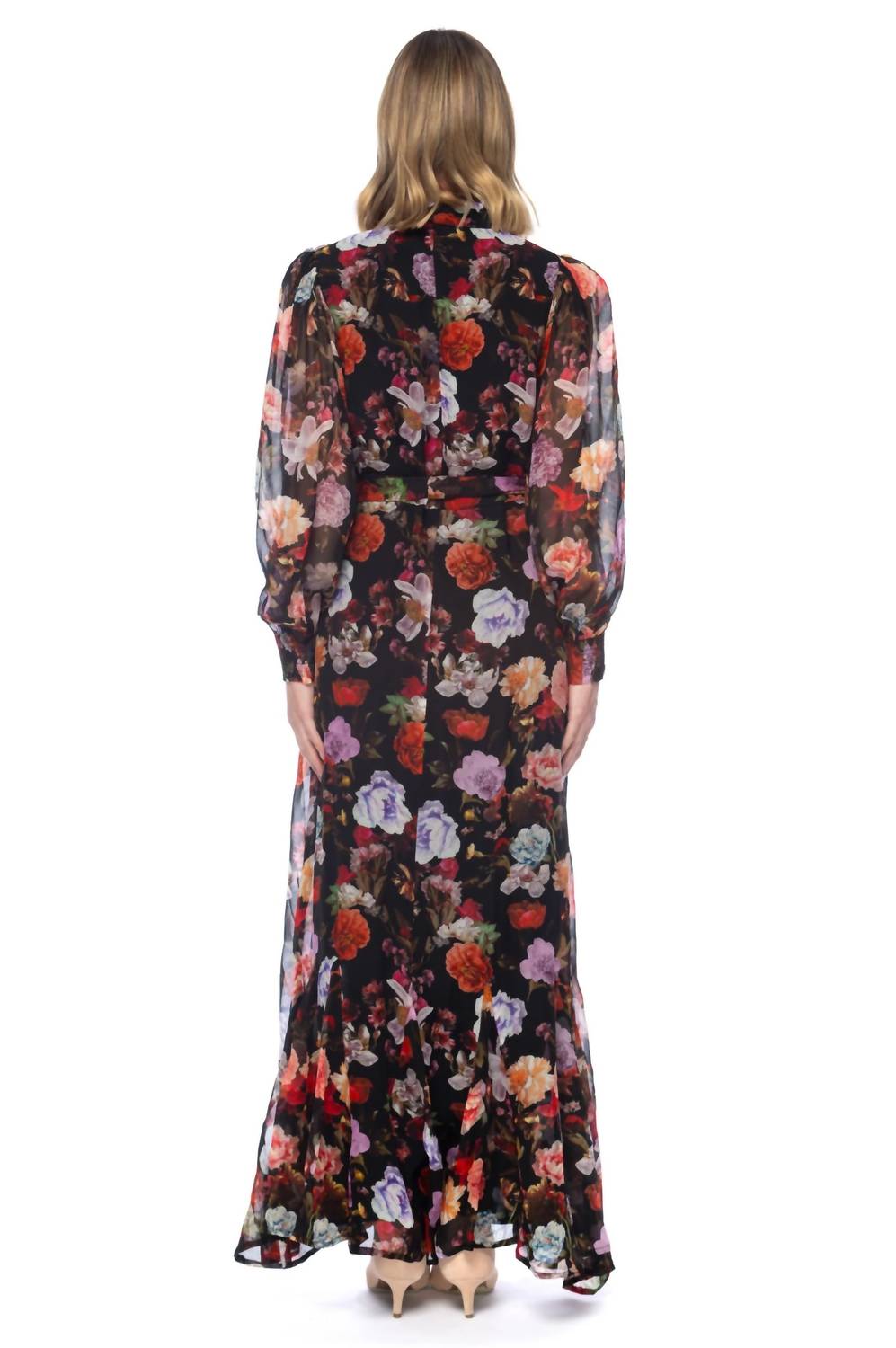 Tolani Jakayla Blossom Dress in black - women's dress - detail view