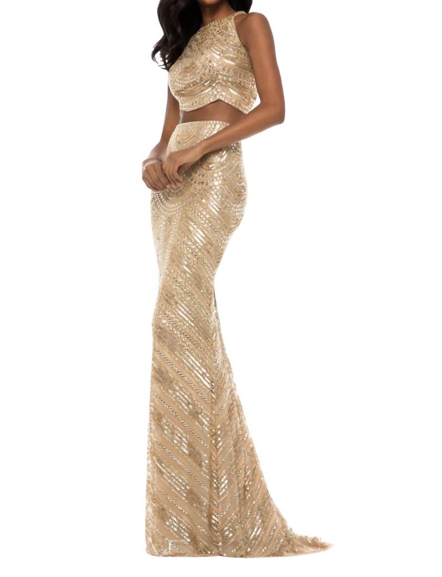 Sherri Hill - Two-Piece Sequin Prom Dress