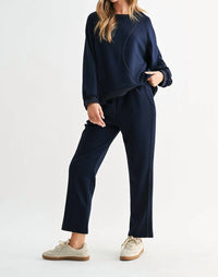 Joh Kaely Long Sleeve Pant Set in navy - women's sleepwear
