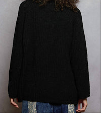 POL Long Sleeve Relaxed Open Cardigan in black - women's cardigan - view 4