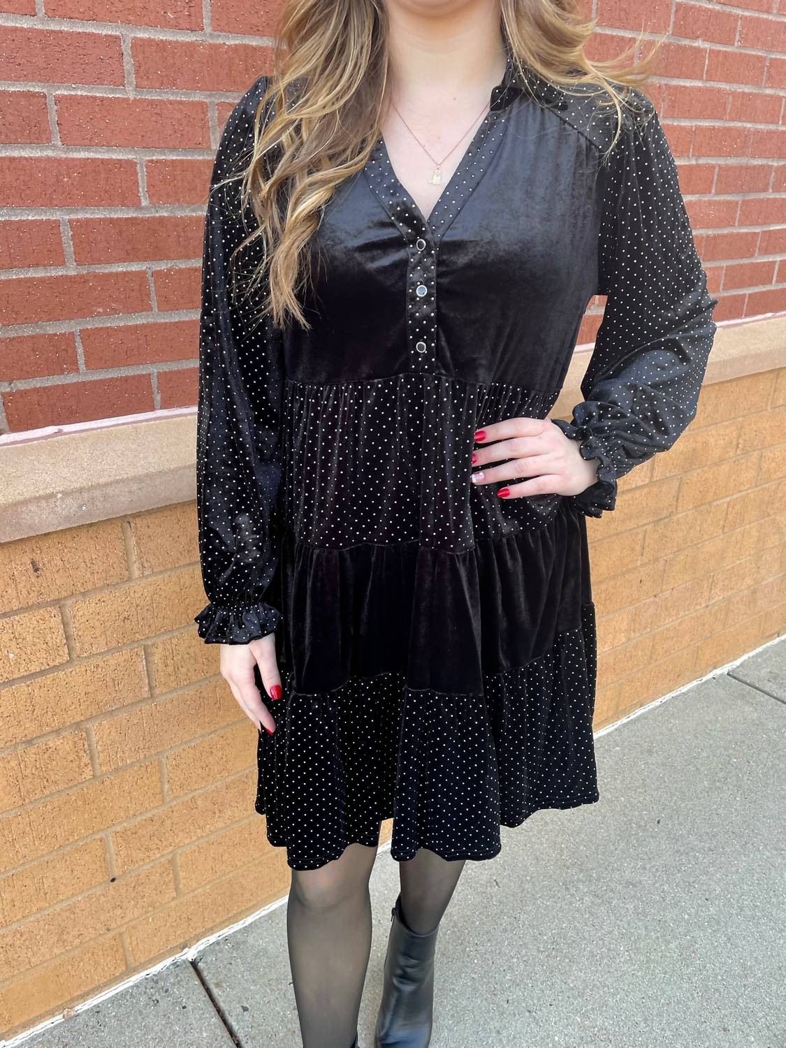 umgee Jude Rhinestone Mini Dress in black - women's dress