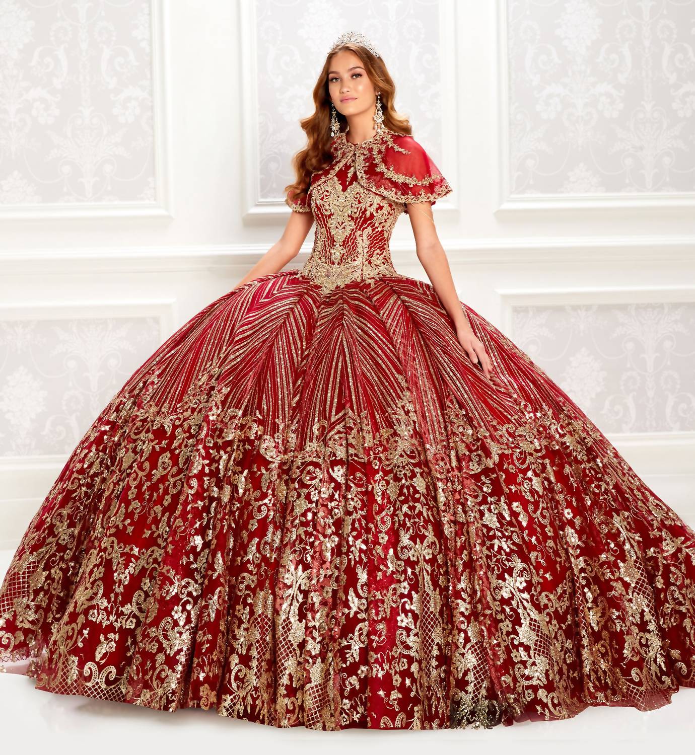 Princesa By Ariana Vara - Pleated Skirt Halter Neck Quince Gown