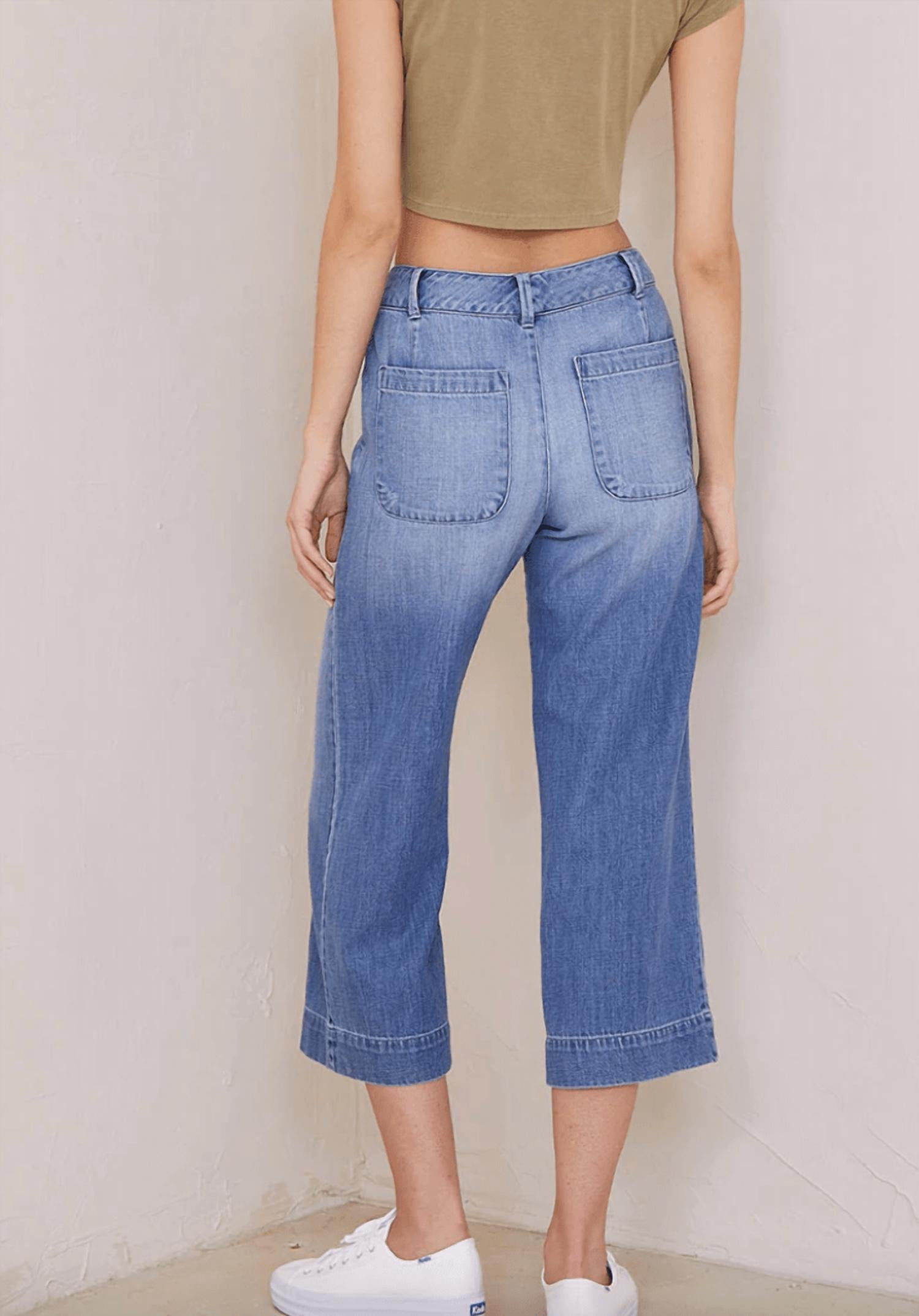 Bella Dahl Saige Wide Leg Crop Jeans in salt creek wash - women's pants - view 4