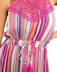 Mainstrip - Halter Neck Lace Front Maxi Dress