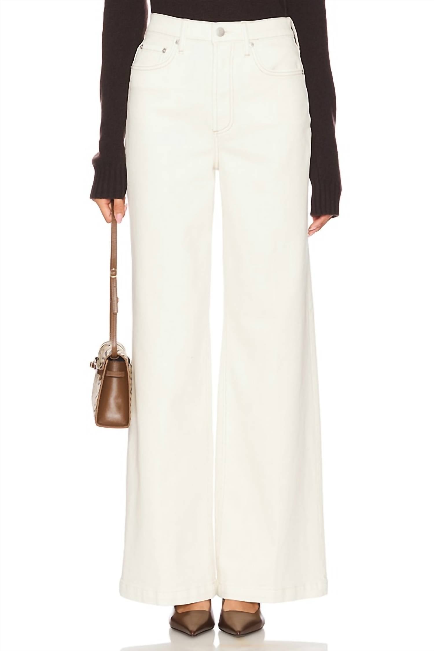 PISTOLA Lana High Rise Wide Leg Jeans in ecru - women's pants
