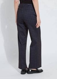 Lysse Women's Zaina Ponte Trouser in cross check plaid - women's pants - alternate view