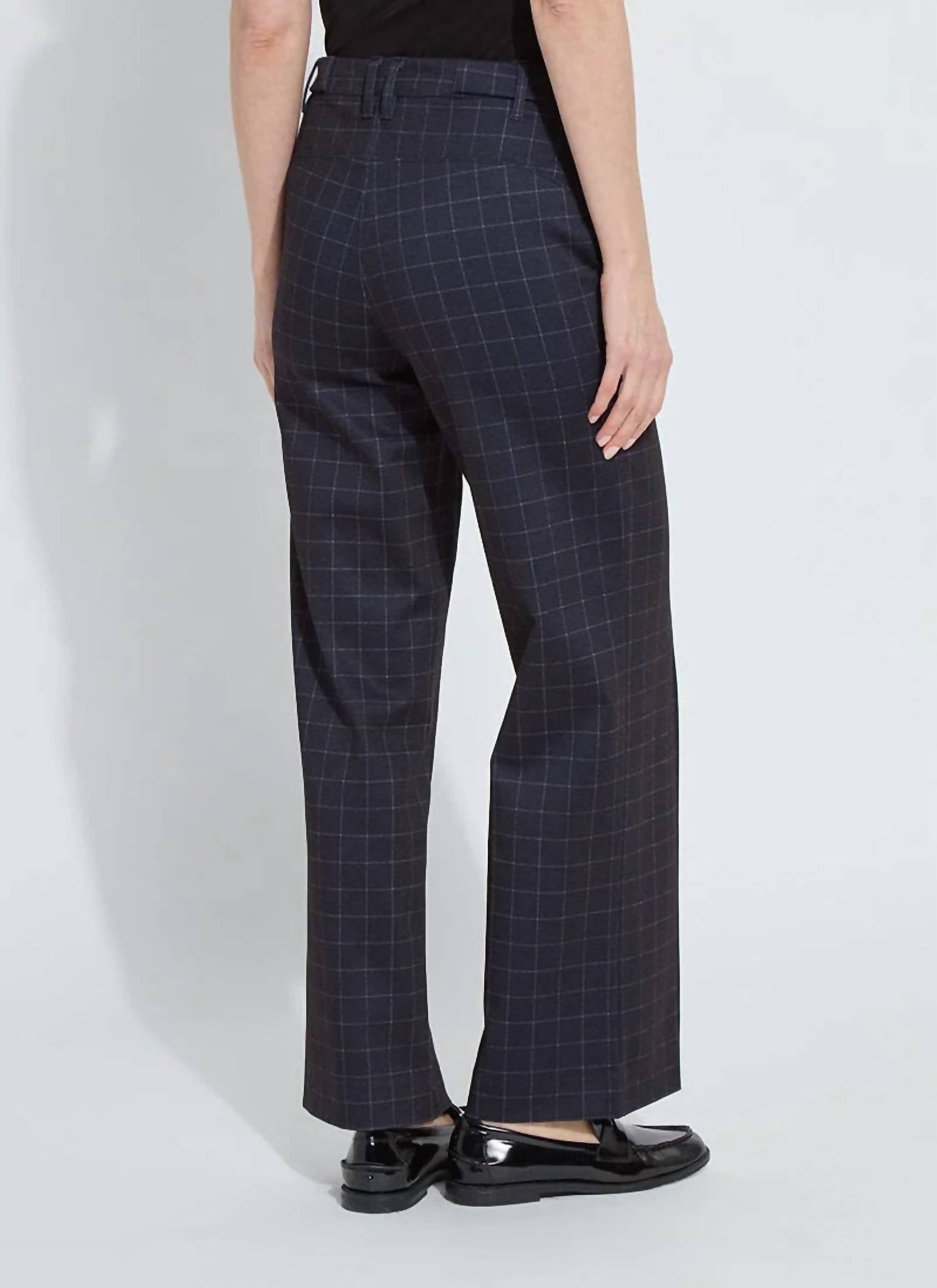 Lysse Women's Zaina Ponte Trouser in cross check plaid - women's pants - alternate view