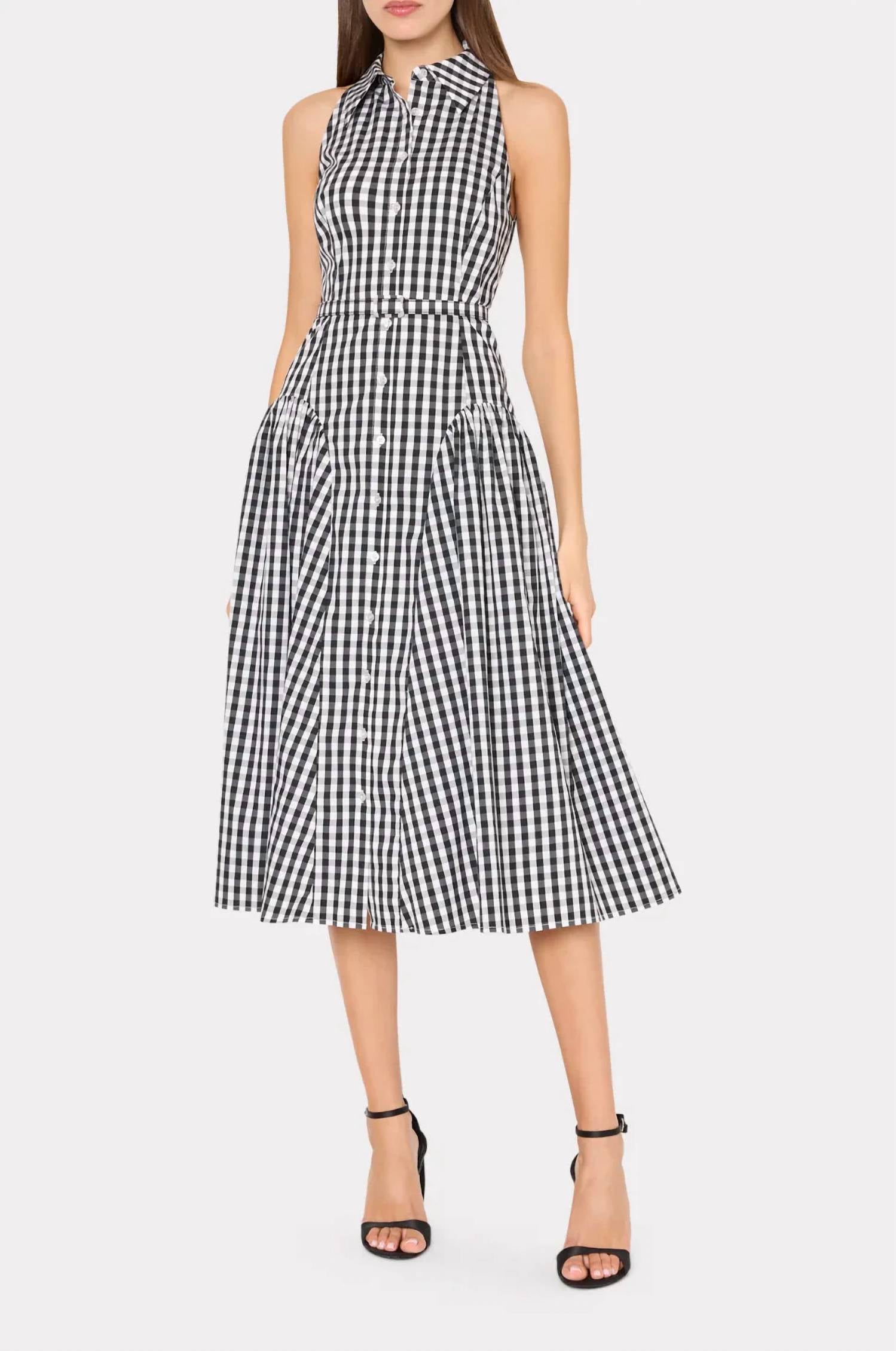 Milly - Maxine Gingham Midi Dress